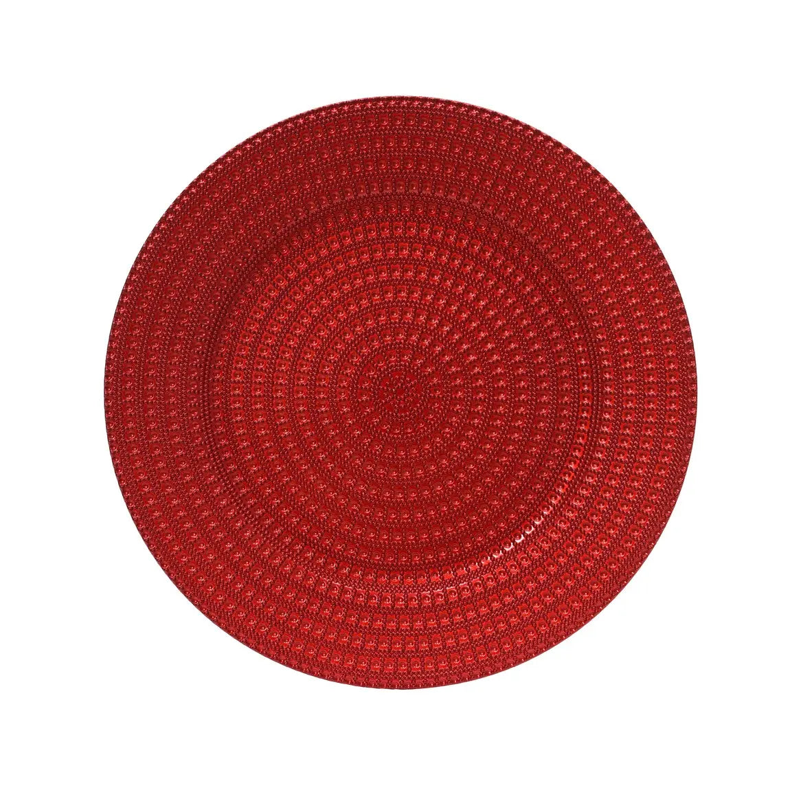 Sottopiatto decorativo rosso laccato Ø33 cm