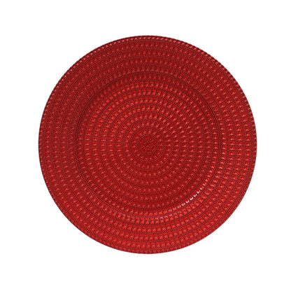 Sottopiatto decorativo rosso laccato Ø33 cm