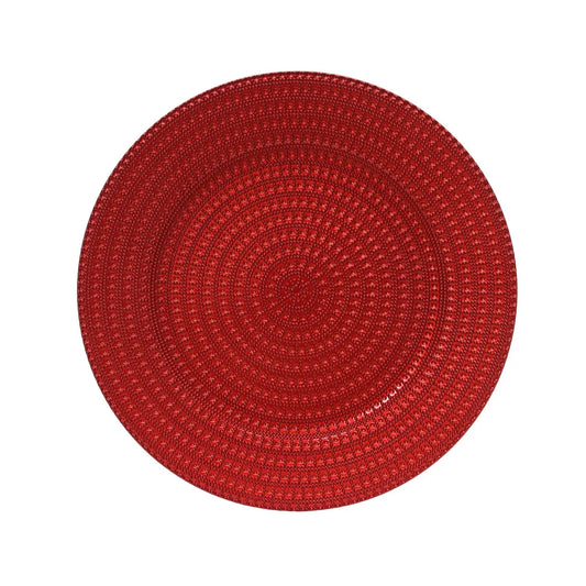 Sottopiatto decorativo rosso laccato Ø33 cm