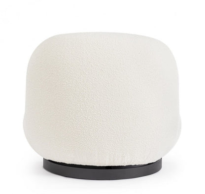 Poltrona girevole bianco bouclé 81x95x71