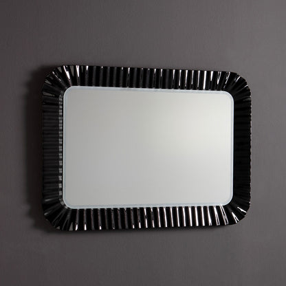 Miroir avec cadre en verre noir 94x68 cm