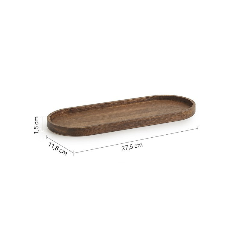 Vassoio organizer Thea in bambù naturale 1,5 x 27,5 x 11,8 cm