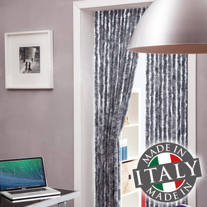 Rideau chenille gris 100x220 cm
