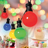 Catena Solare 15 Lampadine G50 2x6m - Luci Multicolore