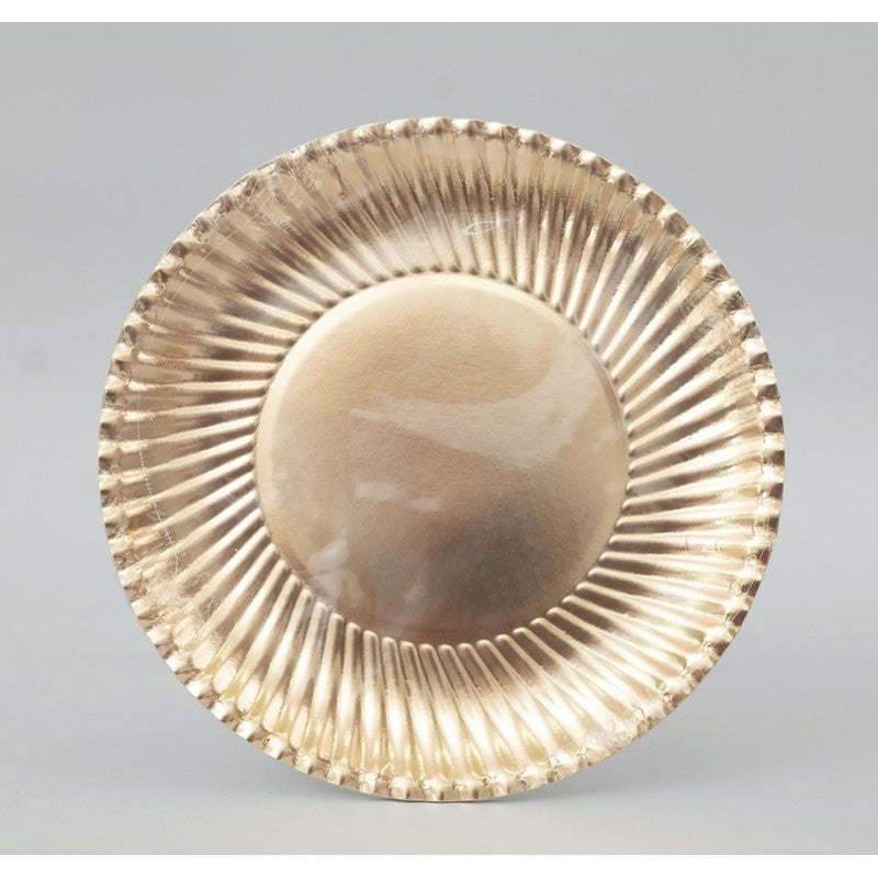 Set 10 piatti di carta oro Ø24 cm