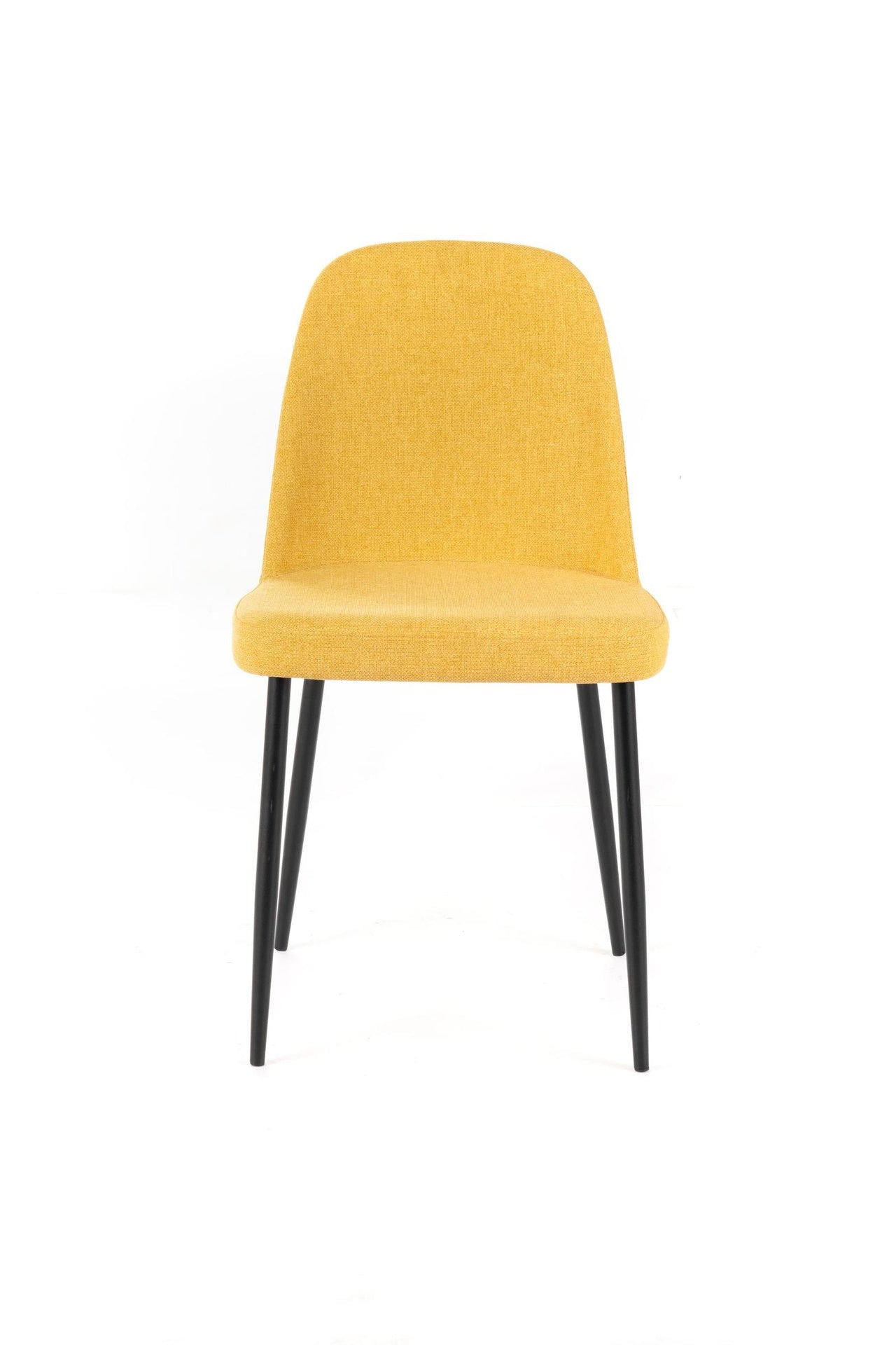 4x Chaise en tissu jaune 55x46xH.85 cm