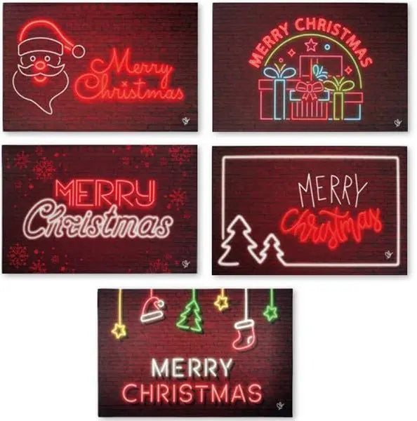 Zerbino Christmas Neon LED 40 x 60 cm fantasia natalizia – 1 pezzo assortito