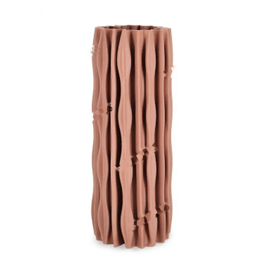 Vase Osaki cylindrique en terre cuite Ø16 × H40 cm