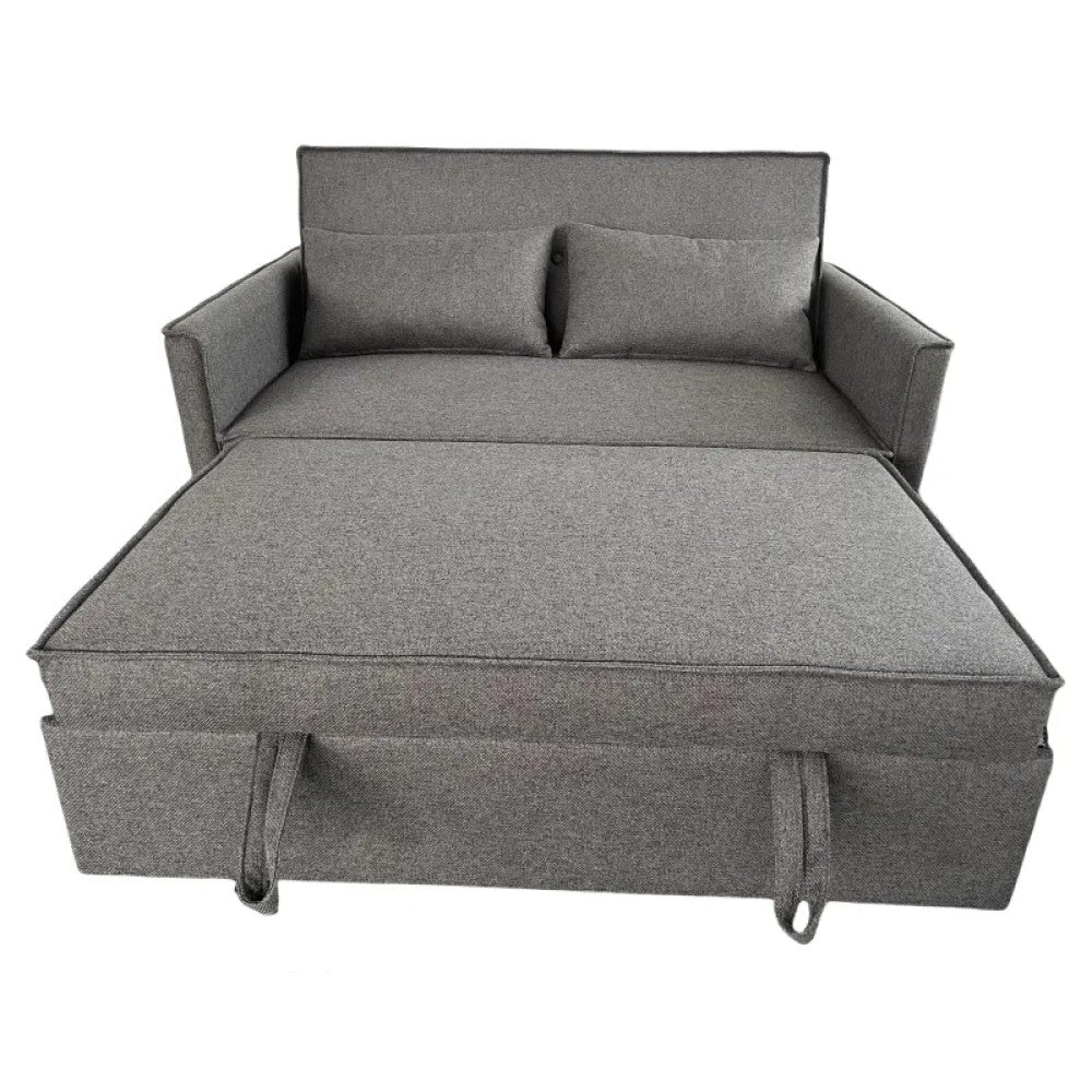 Canapé lit Steven en tissu gris foncé 130×86×80 cm