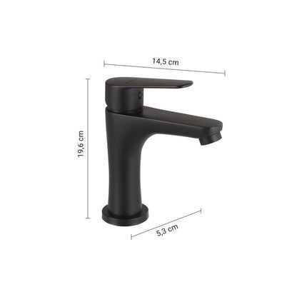 Miscelatore Como per lavabo basso nero matt 19,6 x 5,3 x 14,5 cm