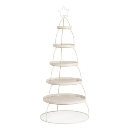 Espositore Fresh tondo a 5 piani in pino bianco Ø60 × H157 cm