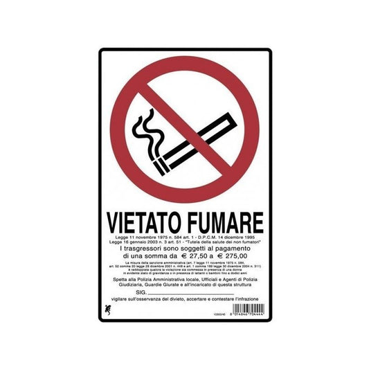 Panneau en plastique "interdiction de fumer" 30 x 20 cm
