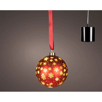 Sfera natalizia rossa con LED Ø14 cm