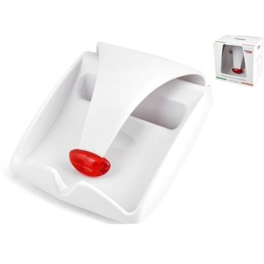 Porte-serviettes en plastique tendance blanc/rouge cm18x20 h11