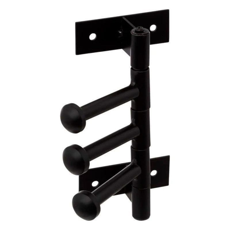 Cintre pivotant en métal noir avec 3 crochets