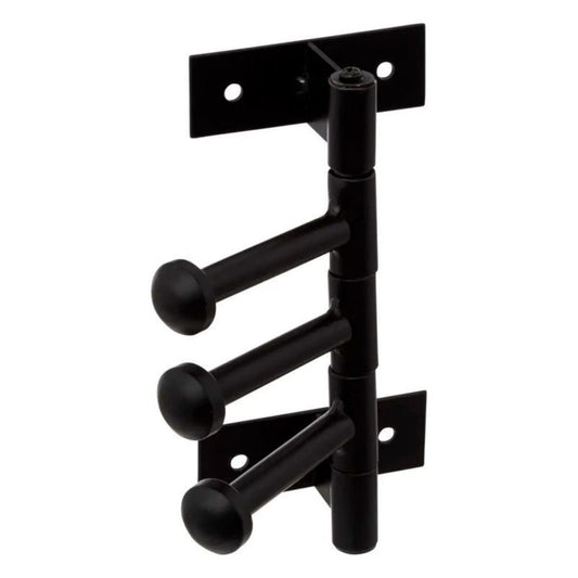 Cintre pivotant en métal noir avec 3 crochets