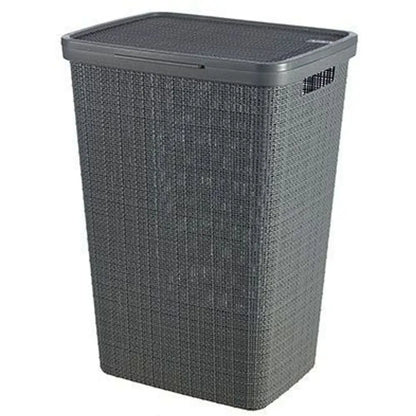Curver Panier à linge gris jute 58l cm 43x34x60 h