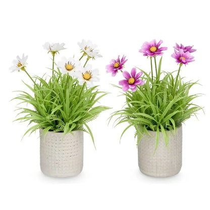 Vase en ciment pour fleurs 18 x 18 x 23 h coloris assortis