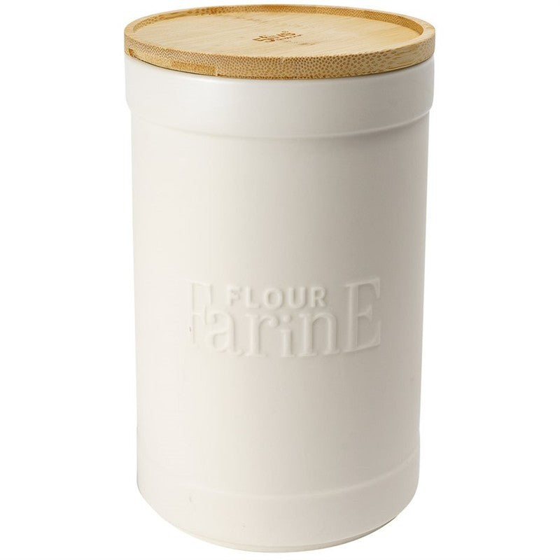 Pot à farine Natureo avec couvercle en bambou
