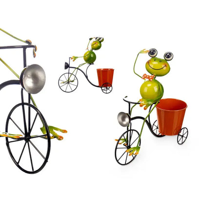 Cache-pot vélo grenouille 17x31x5x32h cm