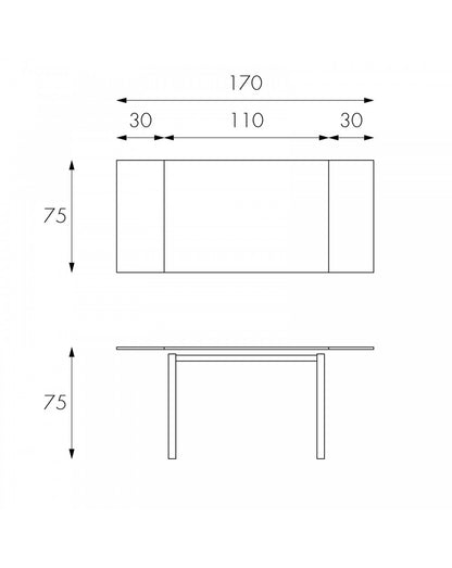 Tavolo Allungabile 110-170 x 75 cm BAUD Legno Chiaro