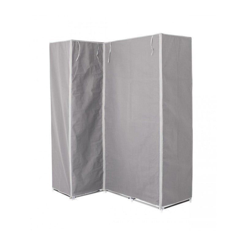Meuble d'angle avec 2 caissons et 12 étagères - Gris - 131x87,5x169 cm