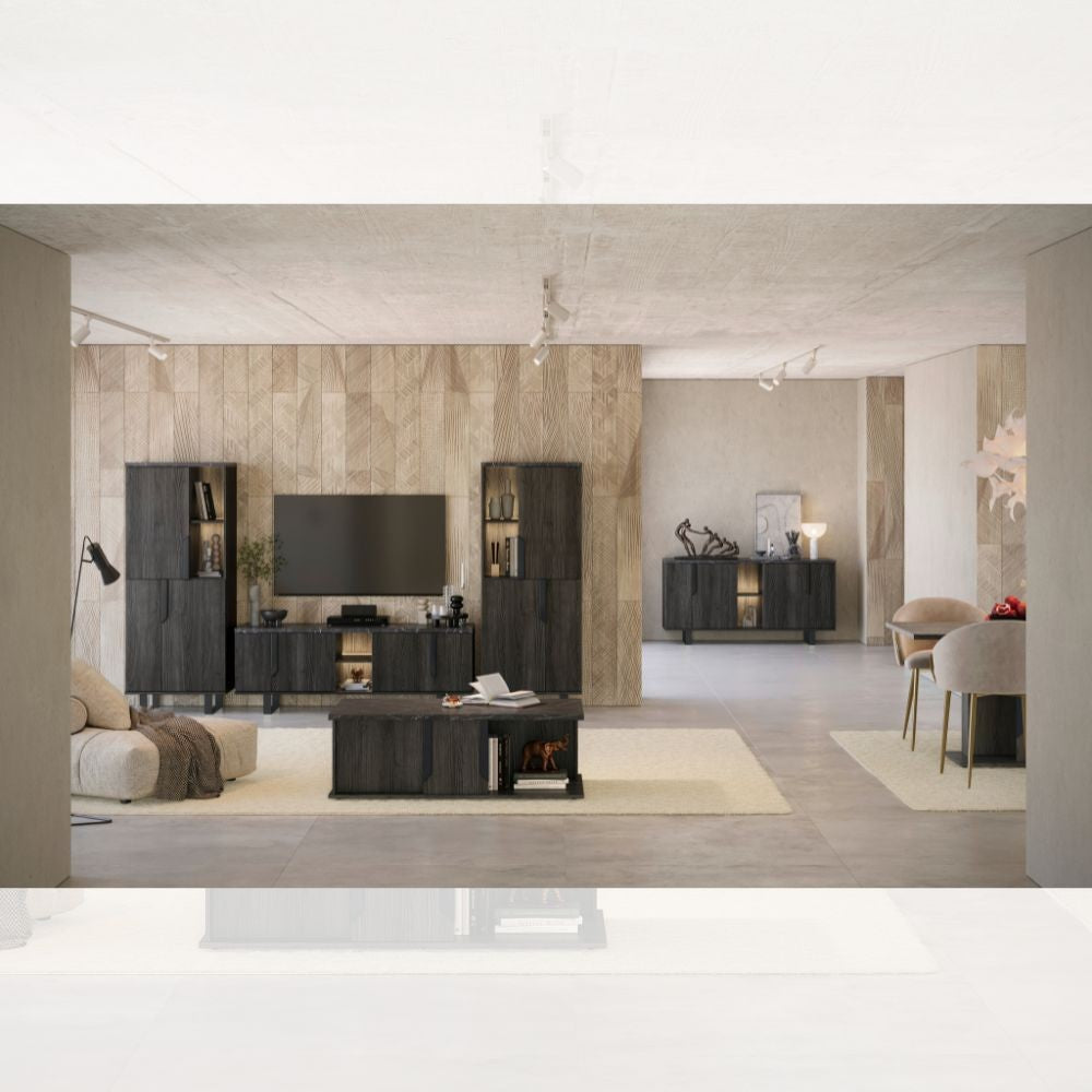 Buffet 205x49x83 cm palissandre noir