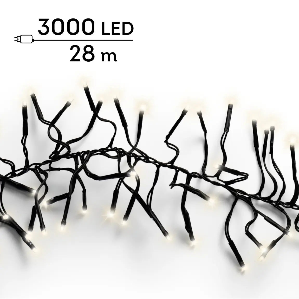 Catena luminosa LED Cluster bianco caldo da esterno 28 m