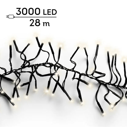 Catena luminosa LED Cluster bianco caldo da esterno 28 m
