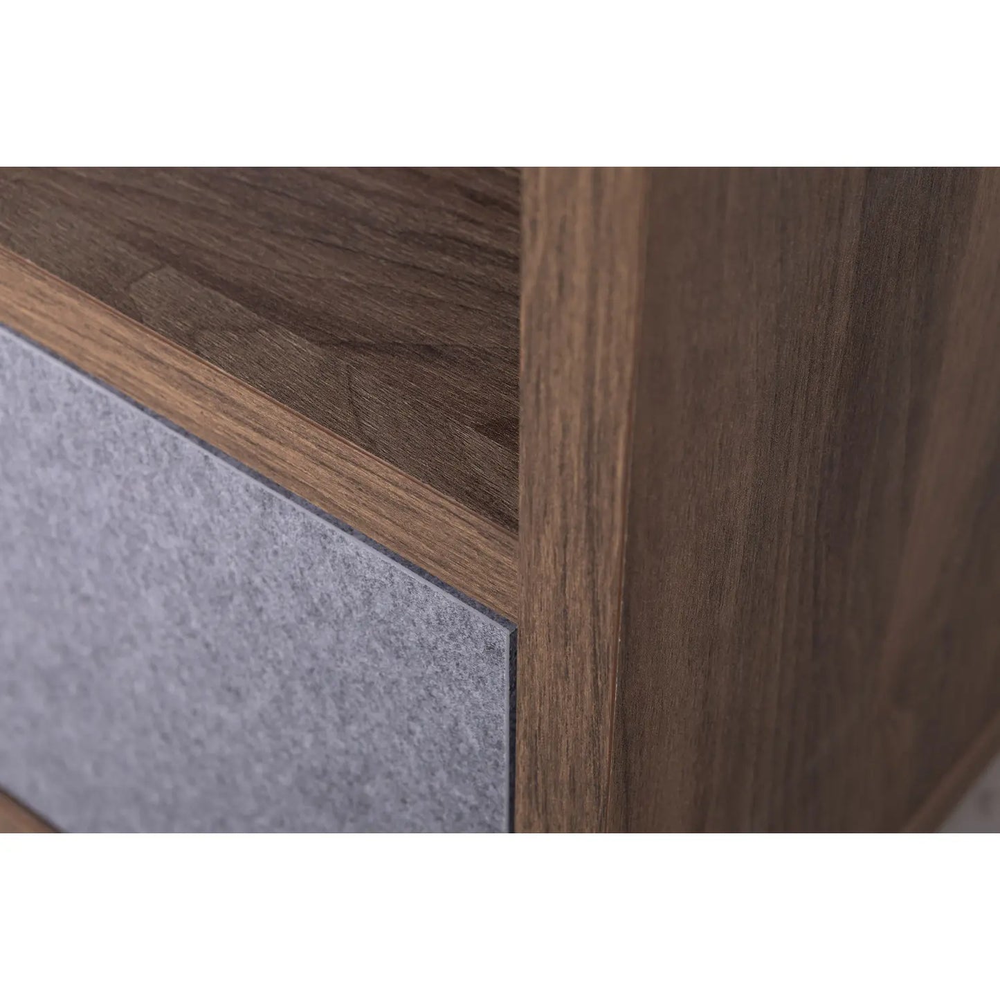 Comodino 1 cassetto noce-grigio cm 60x40x51h