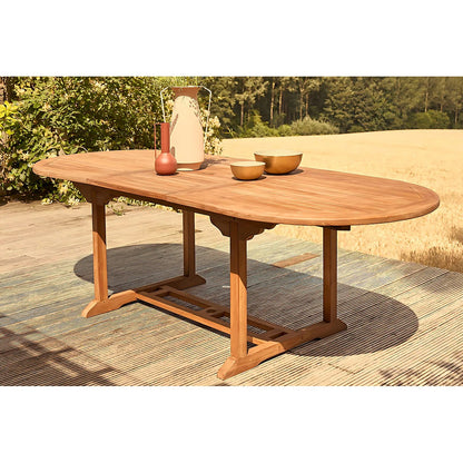 Table extensible Texas en eucalyptus 200-245-290 cm x 110 h