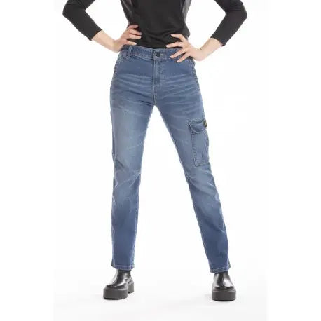 Jeans donna da lavoro Betty blu multitasche elasticizzati tg 40