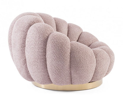 Poltrona girevole florel rosa antico 86x62x72