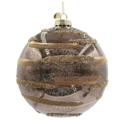Sfera decorativa Streaks in vetro marrone Ø15 cm