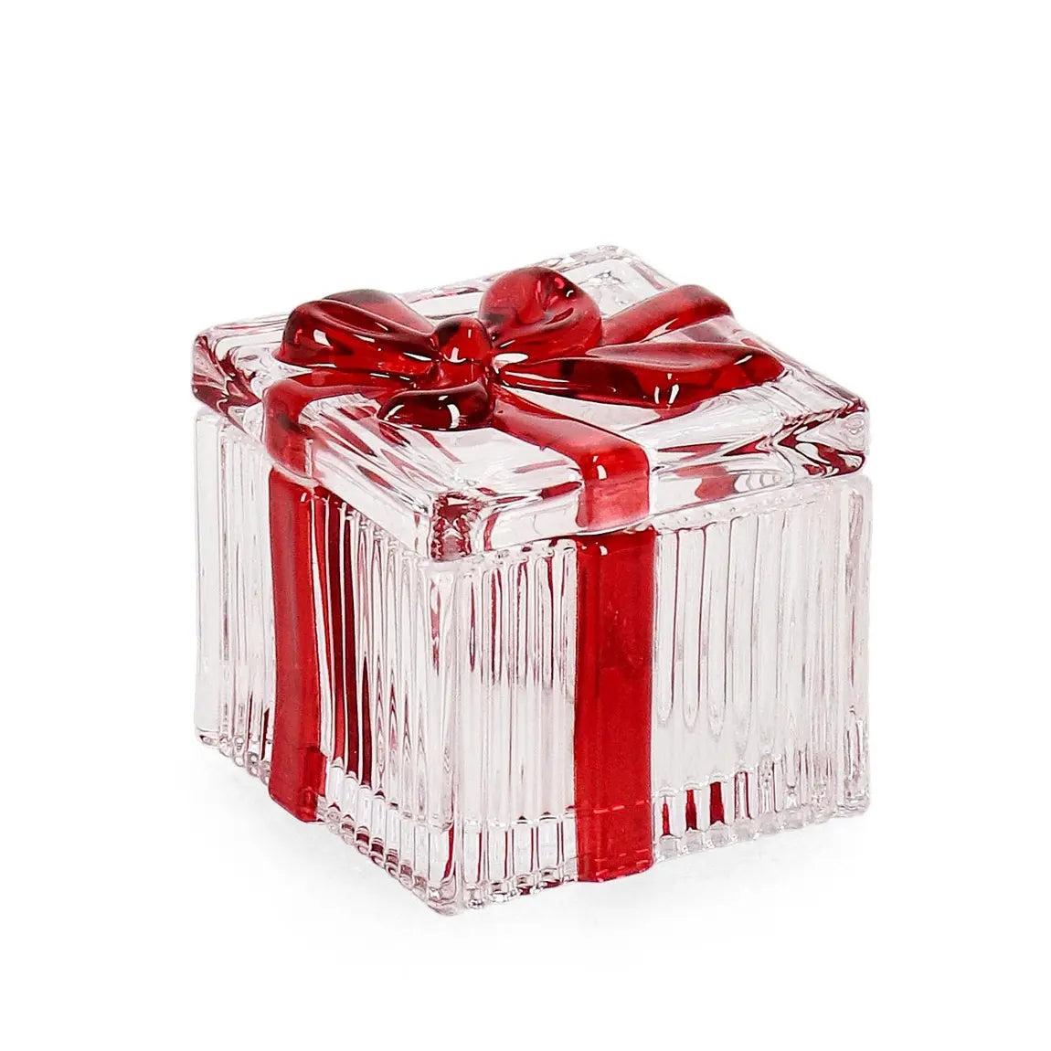 Scatola decorativa Halynor in vetro quadrata con fiocco 7 × 7 × H6,5 cm