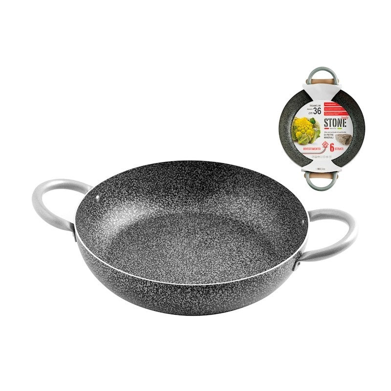 Poêle aluminium antiadhésive 2 manches Family Stone Ø 36 cm