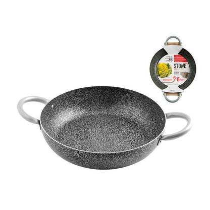 Poêle aluminium antiadhésive 2 manches Family Stone Ø 36 cm