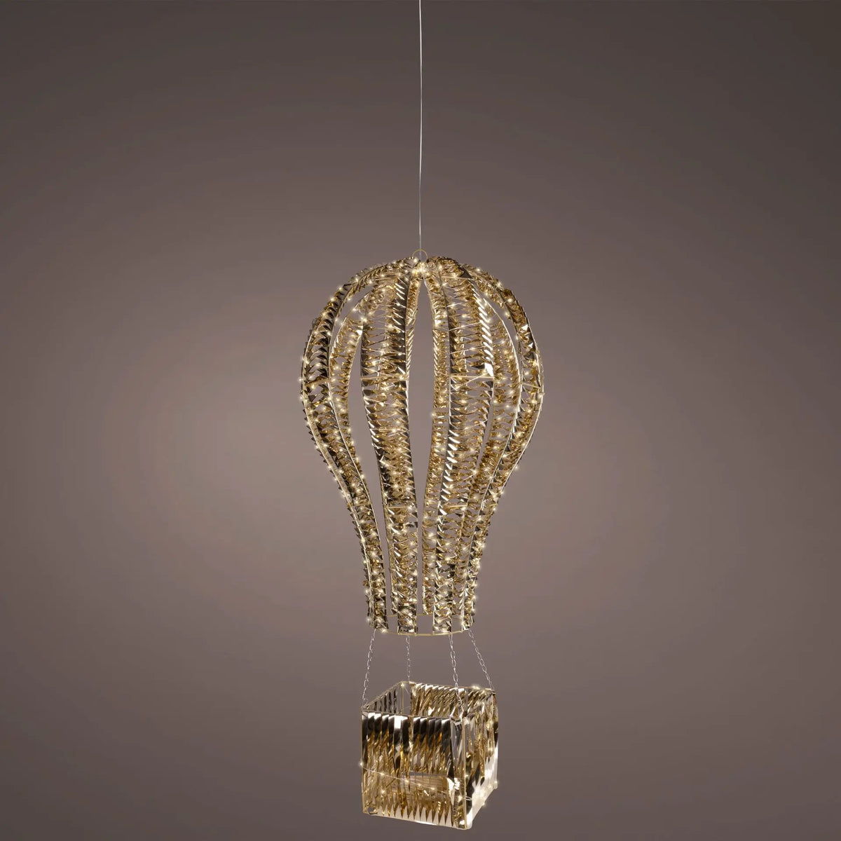 Mongolfiera luminosa LED oro e bianco caldo da esterno 47 × 47 × H100 cm