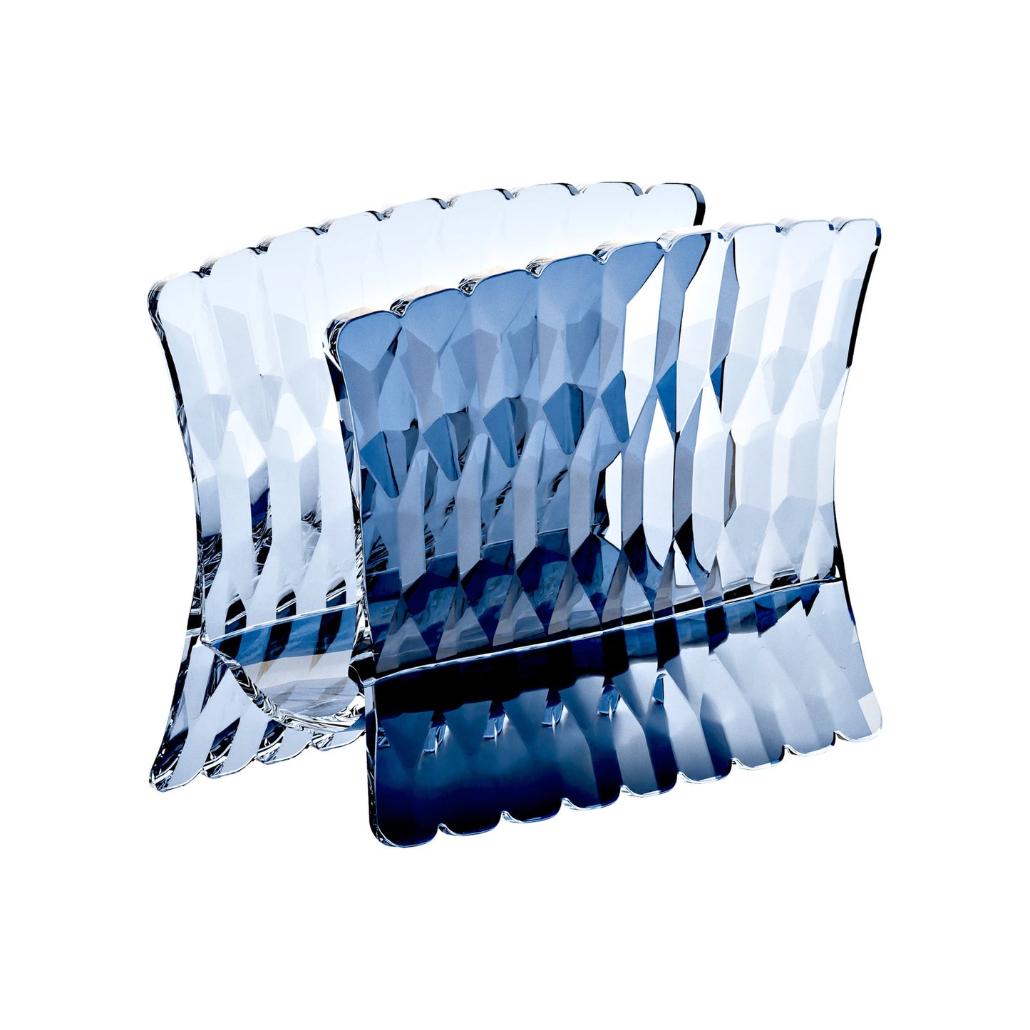 Porte-serviettes Vanity coloris bleu denim 15,2x7,6x h11 cm