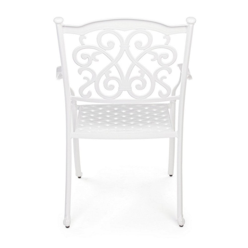 Chaise Ivrea Blanche Avec Accoudoirs Pour Extérieur