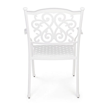 Chaise Ivrea Blanche Avec Accoudoirs Pour Extérieur