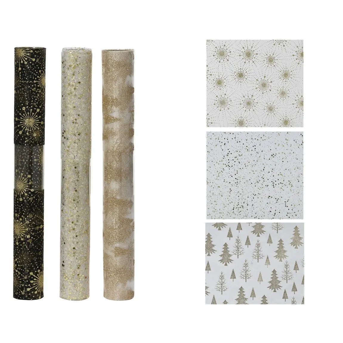 Tessuto decorativo con glitter 200 × 35 cm – 1 pezzo assortito