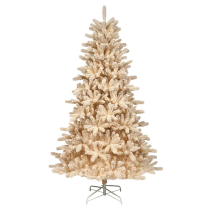 Albero di Natale Cozy Fir crema innevato Ø130 × H210 cm