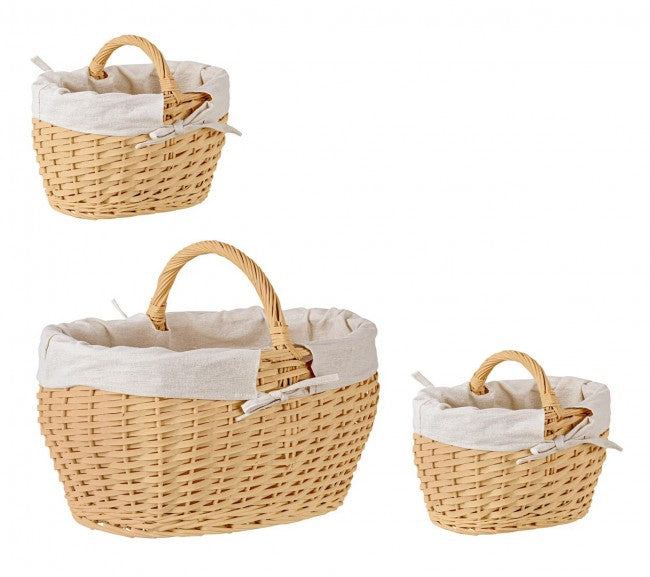 2x Panier Beige 26x20x15/21h et 46x32x24/33h