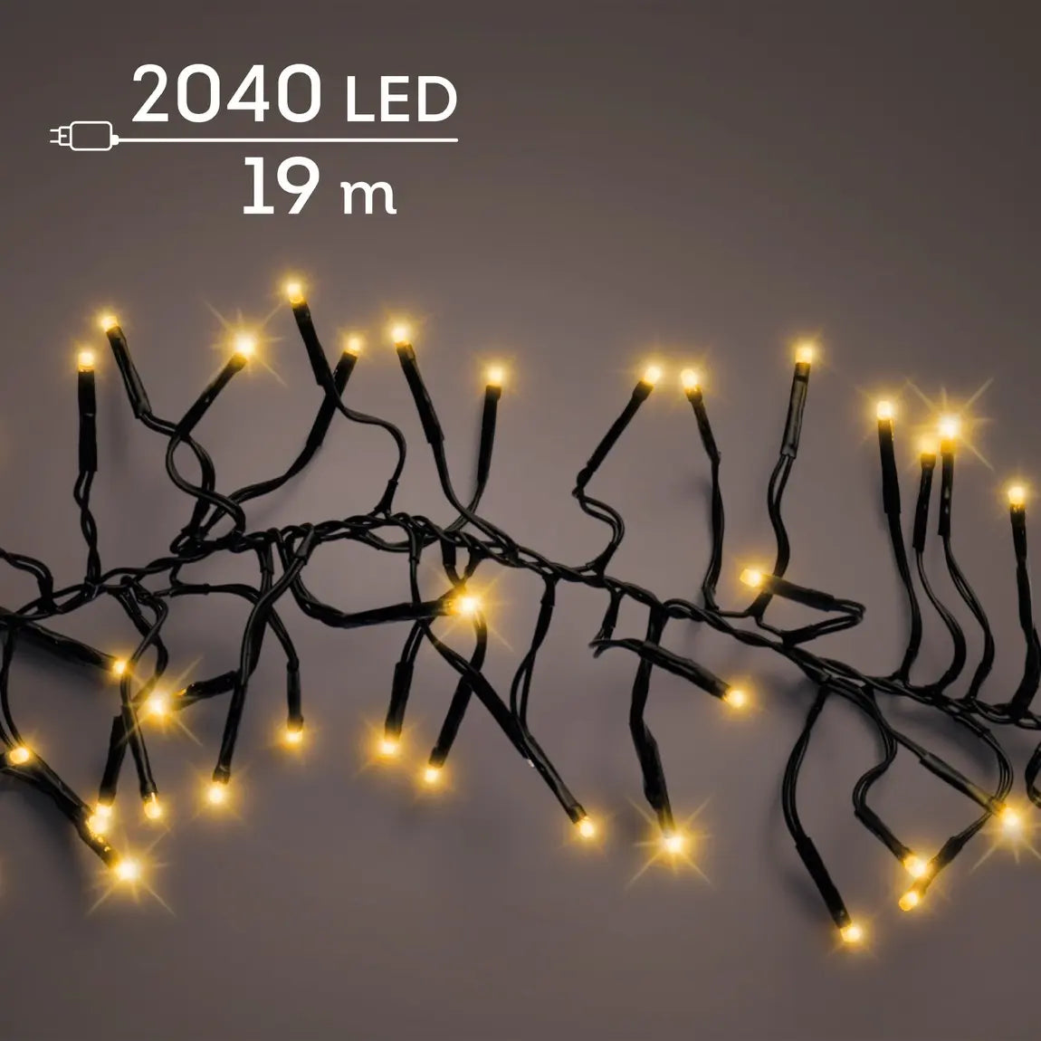 Catena luminosa LED Cluster bianco caldo classico da esterno 19 m