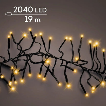 Catena luminosa LED Cluster bianco caldo classico da esterno 19 m