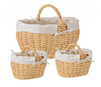 2x Panier Beige 26x20x15/21h et 46x32x24/33h