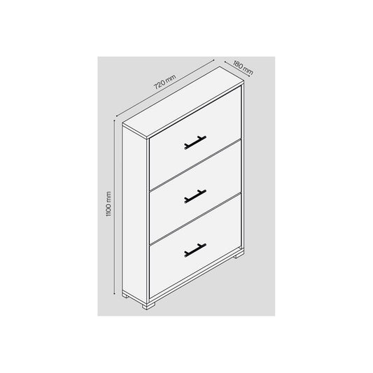 SCARPIERA 3 ANTE IN KIT BIANC CALDO  MELAMINICO DA 18MM 180X720X1100HMM