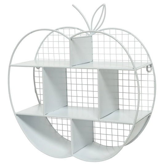 Bibliothèque décorative en métal en forme de pomme blanche 41 × 15 × H45 cm