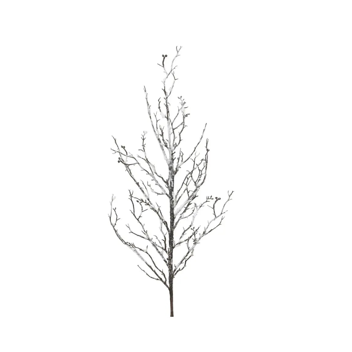 Ramo natalizio in plastica marrone innevato H81 cm